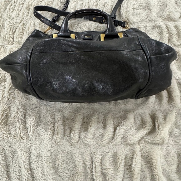 Authentic Chloé Ethel Black Leather Handbag with Gold Hardware - Picture 8 of 16
